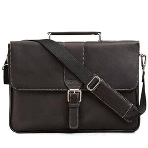 USED Kenneth Cole Reaction Till Death Do Us Port Black Leather Briefcase 525725